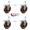 Service Caster 6 Inch High Temp Phenolic Swivel 10mm Stem Caster Set with Total Lock Brake SCC-TSTTL20S615-PHRHT-M1015-4 - alternate 5